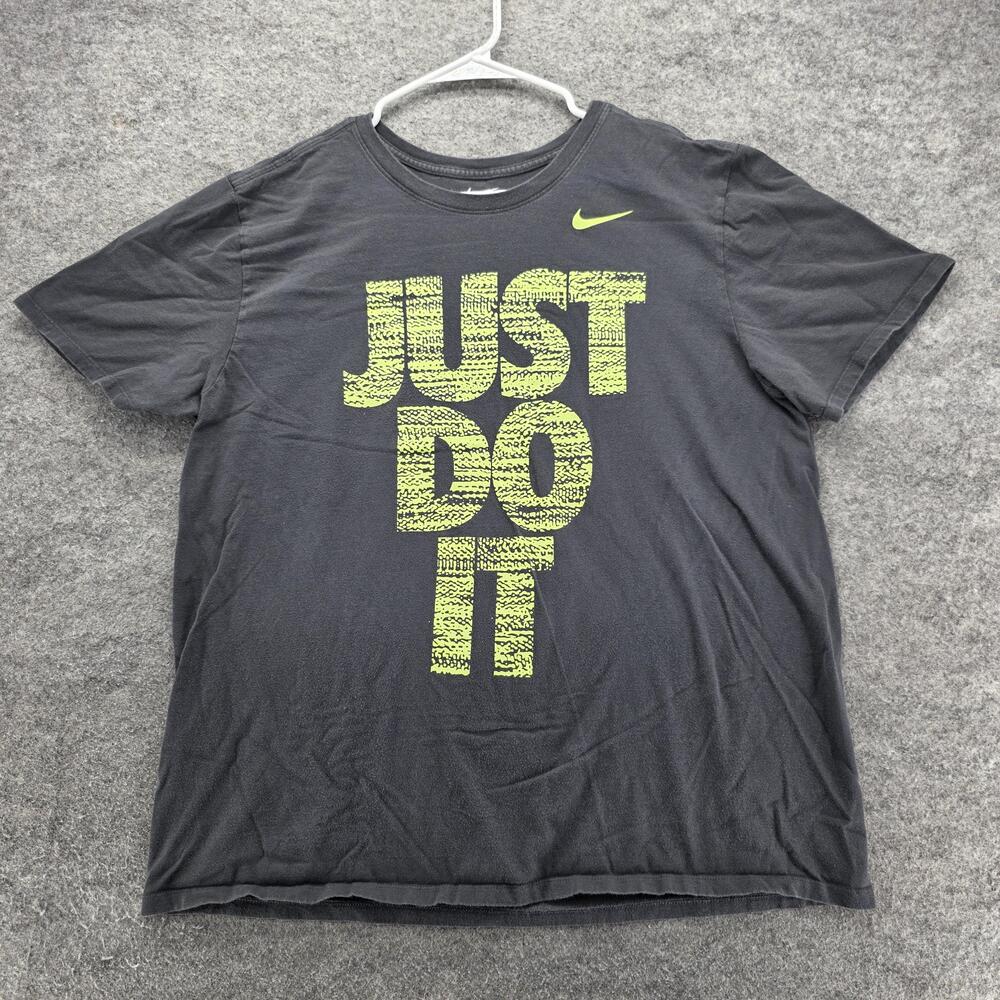 Nike Shirt Mens XL Black Just Do It Swoosh Logo Athletic Tee Graphic Athletic